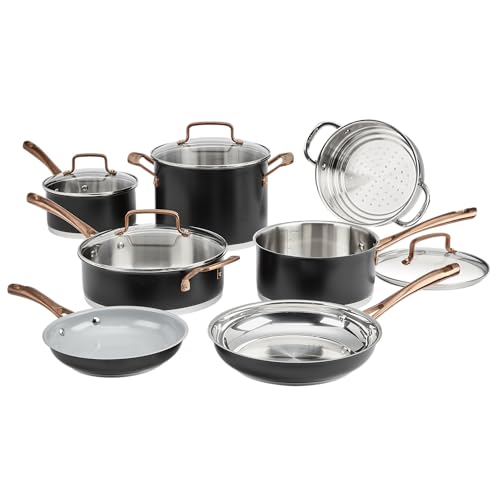 Cuisinart 11-Piece Matte Black Elegance Cookware Set